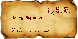 Őry Ruperta névjegykártya